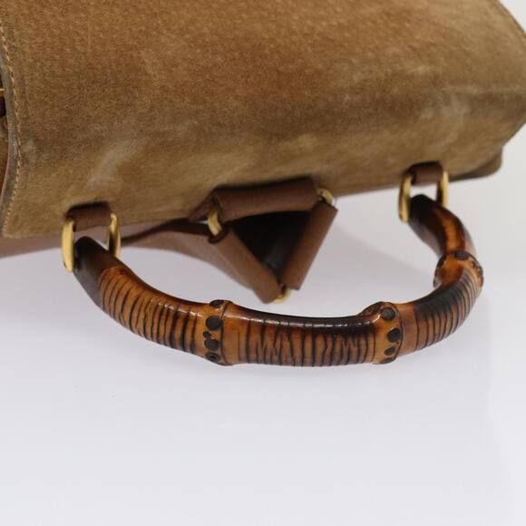 GUCCI Bamboo Shoulder Bag Suede Brown Gold 003 2058 003 2058 - Picture 7 of 13